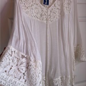 Floral Lace Button-Up Top